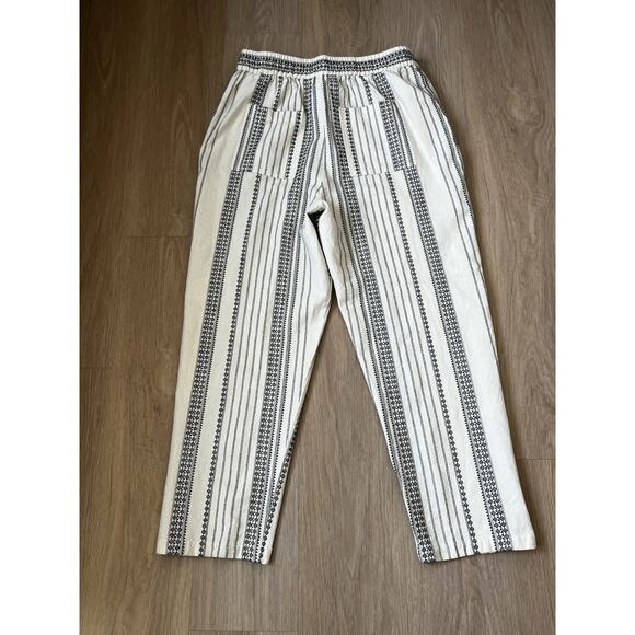 Anthropologie Pants Womens Large Cream Black Essential Beach Boho Aztec Tassel - Picture 7 of 14